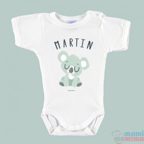 Body Bebê Personalizado com o Nome "Koala Mint"