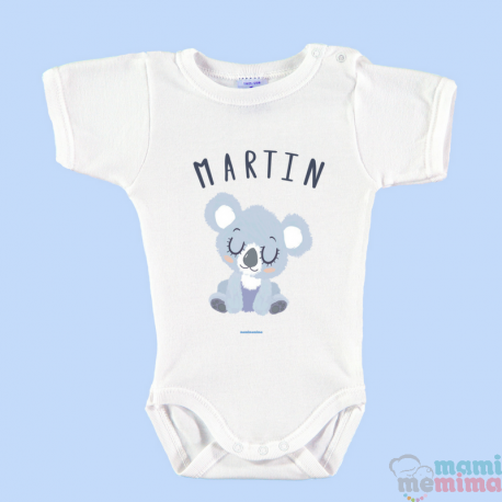Body Bebê Personalizado com o Nome "Koala Azul"