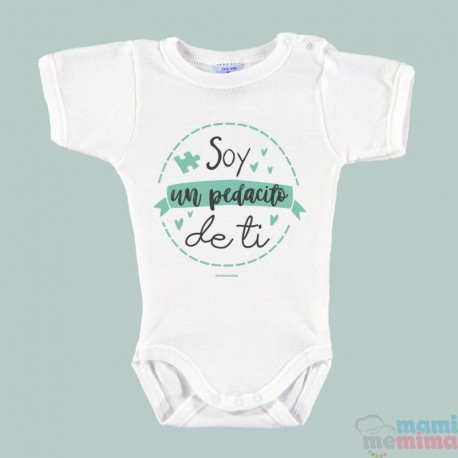 Body Bebê Personalizado "Eu sou um pedaço de você" Mint