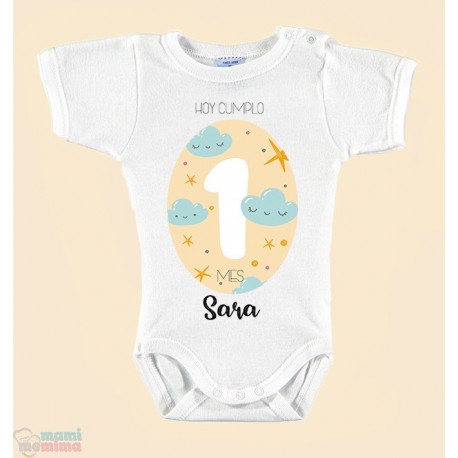 Body Bebé Personalizado con Nombre "Cumple Meses"