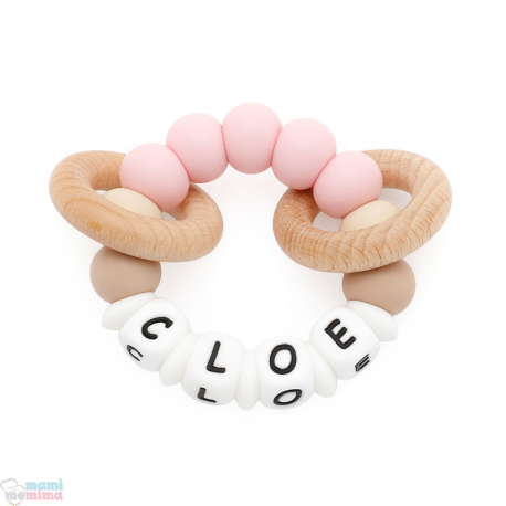 Chocalho Mordedor Personalizado Com Nome Blue&Mint