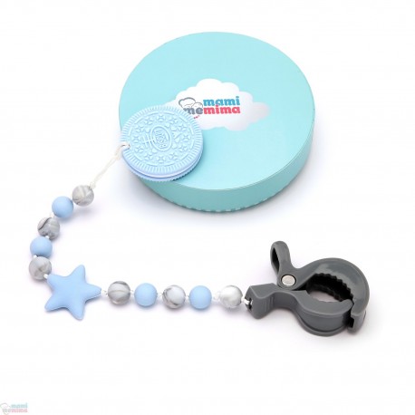 Pack Regalo Juguete Mordedor Para Carrito Con Mordedor Biscuit Blue